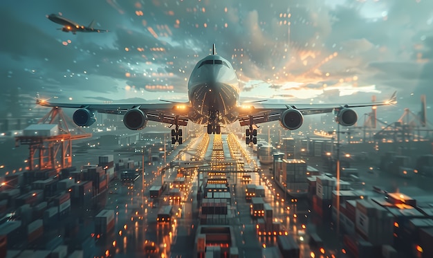 空运货机起飞